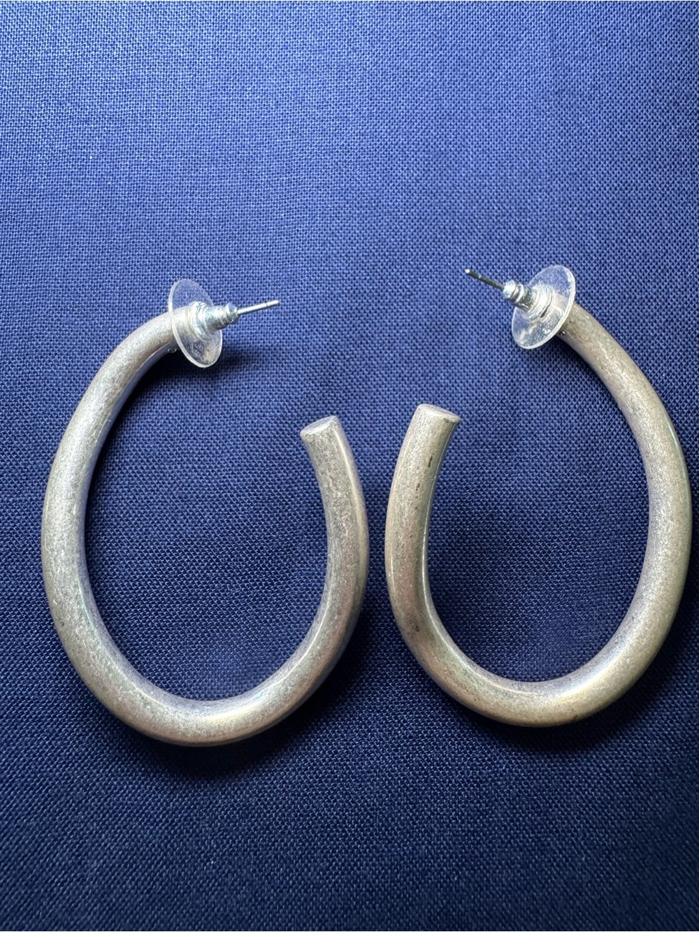 CAbi Matte Silver Hoop Earrings